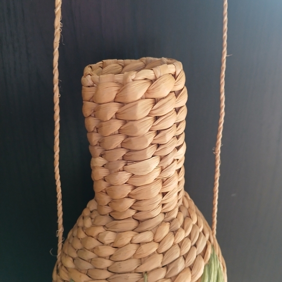 Vintage 60's Mexican Wine Bottle Holder Bag Woven Rattan - Picture 4 of 13